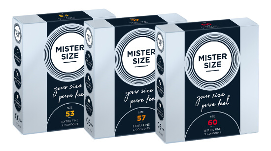 MISTER SIZE Set d'essai 53-57-60 (3x3 préservatifs)