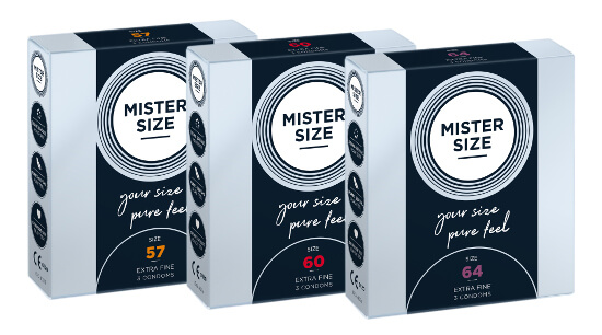 MISTER SIZE Set d'essai 57-60-64 (3x3 préservatifs)